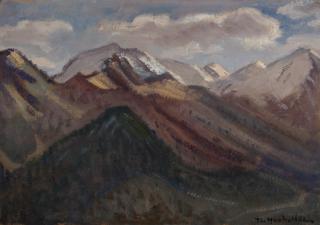 Snowy Mountains — Oil painting, Canvas, 33.00×46.00cm — Theodoros Markellos